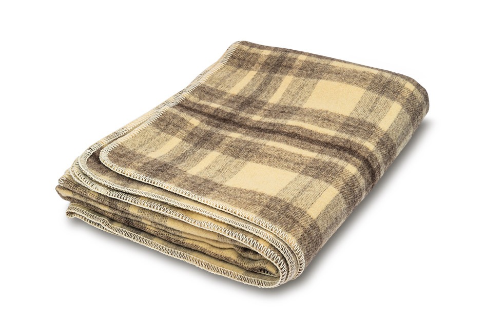 Koc wełniany – krata 150 x 200 cm – 100% wełna (1.1kg) Koc wełniany - krata 150 x 200 cm - 100% wełna (1.1kg)